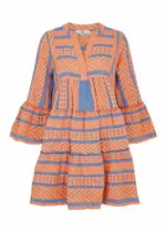 Devotion Ella Embroidered Cotton-blend Mini Dress - Orange - M M