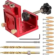 Huolimm Premium 3-in-1 Pocket Hole Jig Kit for Woodworking Pocket Dowel Jig Kit Accurate Angled Carpentry with Versatility for Joint Angle Drill Bit Carpentry Locator Pocket Hole & Dowel Kit Guide