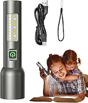 jamgeery Rechargeable Flashlights High Lumens, Aluminum Alloy LED Light USB Charging, Telescopic Zoom Portable Lighting Tools, Outdoor Bright Lighting for Outage Patrol