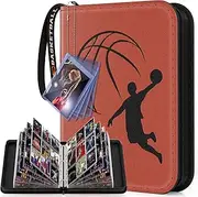 Mlikero Trading Card Binder, 720 Pocket Basketball Card Binder with Card Display, Sports Card Binder with Basketball Pattern Wristband Compatible with Basketball Cards 2023-2024, Sports Cards and TCG