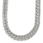 Sterling Silver Polished Fancy Circle Link 18.5In Necklace