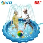 Pool Inflatable Kids Baby Outdoor Rug Mat Sprinkler Swimming Splash Play Pad Toy