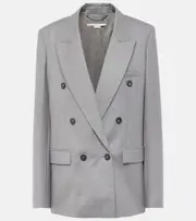 [Stella McCartney] Stella McCartney Double-breasted wool flannel blazer AU 6 grey