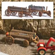 Busch 1386 - 1/87/H0 Lumber Wagon - New