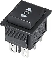 SKXMOD 1pcs DIY Rocker Switch Power Switch Boat 3 Position 6Pin Button Latching with Lamp Light KCD4 16A 250VAC/ 20A 125VAC On-Off-on(Self Reset)
