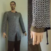 9 mm Round Riveted Chainmail Armor Mild Steel Hauberk Shirt Reenactment LARP