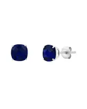 MaxColor Silver 2.10 ct. tw. Lab-Grown Blue Sapphire Studs NoSize NoColor