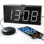 Loud Alarm Clock with Bed Shaker for Heavy Sleeper Dual Vibrating Alarm Clock...