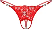 [LINYAXIA] Lingerie Rhinestone Pendant Floral Lace Sexy Low Rise Crotchless Thongs Body Chains for Women Sexy Body Decorated Chain