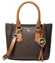 Michael Kors Kris Small Logo Satchel Crossbody Brown/Acorn NEWNEW