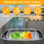 2Pcs Over the Sink Colander Stainless Steel Over the Sink Strainer wufOW