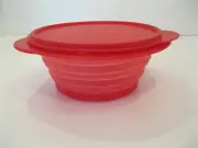 Tupperware Flatout 4 Cup Collapsible Container in Red Brand New