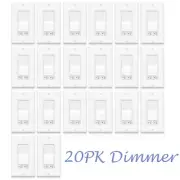 Greencycle 20PK Double Dimmer Switch, 3-Way for LED/CFL 150W, Halogen 600W