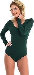 [Magi] Women's Bodysuit, Long Sleeve Jumpsuit with Crew Neck for Women, Long Sleeve Women's Bodysuit, Optimal Alternative for Sports and Leisure, Elegant Jumpsuit
