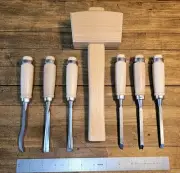 Wood Carving Chisels & Gouges Tool Set & Hardwood Mallet Woodworking Tools ☆USA