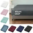 Poly Cotton Bed Fitted Sheet Ultra Soft Deep Pocket Single Double Queen King KS