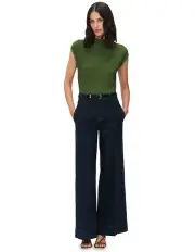 [Veronika Maine] Funnel Neck Ottoman Knit Jumper in Green