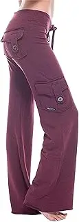 [Generic] Womens Wide Leg Yoga Pants Cargo Wide Leg Pants Plus Size Baggy Pants Flare Yoga Pants with Pockets