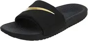 [Nike] Girls' Kawa Slide (GS/PS) Running Shoe (Black/Metallic Gold, Numeric_5)