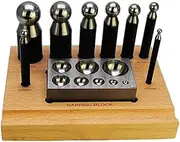 Dapping Punch Block Set, 8 Pieces, Metal Forming Tools