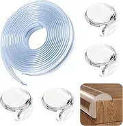 Jotia 5Pcs 2m Clear Corner Protectors Adhesive Tapes with Circular Shape Table Corner Protectors, Safety Edge Protection Clear Edge Protector Strip Desk Edge Cushion Tables Corner Guards Baby Proofing