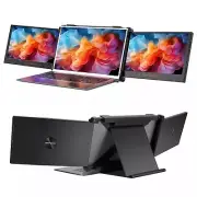 Triple Laptop Screen Extender Dual Portable Monitor Folding Display 1080P+Stand