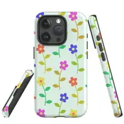 For iPhone 15 Pro Max Case, Shielding Cover, Colourful Flowers