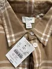 J. Crew Petite XS Flannel Button Up 100% Cotton Camel Ivory NWT