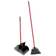 11In. High Power Indoor/Outdoor Angle Broom with Steel Handle and Lobby Dustpan