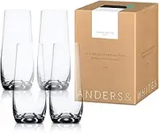 Anders & White - 'Hosking' Stemless Champagne Glasses. European Designed Crystal Champagne Flutes. Lead Free Crystal. 4X 230ml Glasses. Perfect for Sparkling Wine and Prosecco.