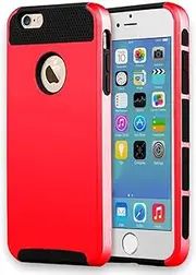 iBarbe iPhone 6 Plus Case,iPhone 6s Plus Case,2 in 1 Shock-Absorption Cover Anti-Scratch Rubber Plastic Heavy Duty Protection Slim Hard case for iPhone 6/6s Plus (5.5")- red/Black