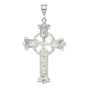 Sterling Silver Diamond-Cut & Textured Iona Cross Pendant