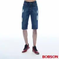 在飛比找momo購物網優惠-【BOBSON】男款刷破牛仔短褲(214-53)