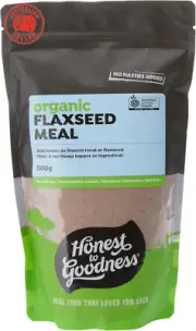 , Organic Flaxseed Meal, 500G - Also Known as Linseeds. Mild Nutty Flavour & an