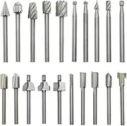 SING F LTD 10PCS HSS Router Carbide Engraving Bits & 10PCS Router Bit 1/8" 3mm Shank for Rotary Tools for DIY Woodworking Carving Engraving Drilling