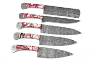 Kitchen Sharp Block Knife Set Japanese Steak Cleaver Damascus Steel Knives Chef