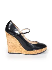 Black Patent Mary Jane Wedges