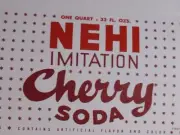 Vintage soda pop bottle label NEHI Cherry Soda unused new old stock