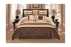WPM WORLD PRODUCTS MART 7 Pieces Complete Bedding Ensemble Beige Brown Gold L...