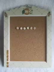 Pfaltzgraff Peach Hang Message Bulletin Board Kitchen Pushpins 13.5x10.5"Vintage