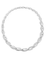 Georg Jensen Sterling Silver Reflect Graduated Link Collar Necklace, 17.72
