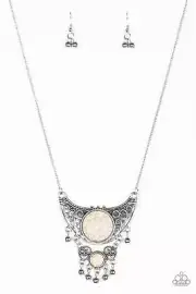 Paparazzi Summit Style - Rare White Necklace & Earrings