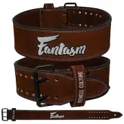 Brown Leather Weight Lifting Power Gym Belt Back Support Bodybuilding Training