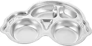 FELTECHELECTR Toddler Dinner Plate 4 Section Stainless Steel Plate Dividers Perfect for Baby-led Weaning Preschool Meals