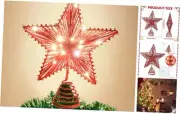 Christmas Tree Star Topper 10" Red Christmas Tree Topper with Warm White LED
