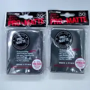 Ultra-PRO Non-Glare PRO-MATTE Deck Protector Card Sleeves 50 ct x2 BLACK - 100ct