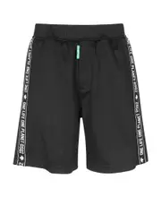 slogan-print elasticated-waist shorts XL,XXL Black