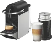 Nespresso Pixie Capsule Coffee Machine Silver & Aeroccino 3