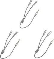 Audio Jack Splitter 3.5mm Headphone and Mic Splitter Cable Extension for Phone Computer Pack of 3 Lossless Sound