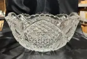 American Brilliant Vintage Large Crystal Centerpiece Bowl